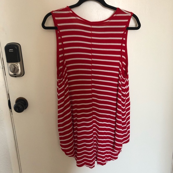 Stretch Striped Flowy Tunic Tank - Picture 2 of 2